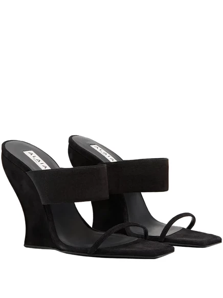 Женские мюли Alaïa с танкеткой 110 мм, черные