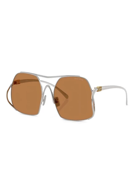 Солнцезащитные очки в пилотной оправе Miu Miu Eyewear silver