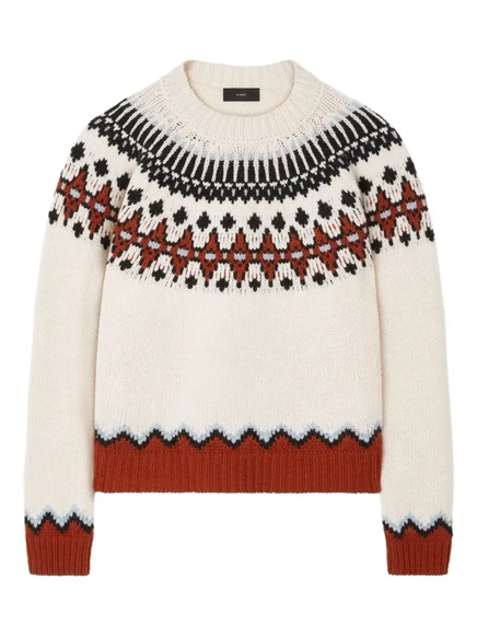 Шерстяной свитер с рисунком Alanui Fair Isle white