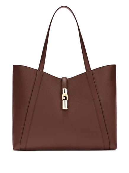 Сумка-тоут Furla с изогнутой застежкой-панелью brown