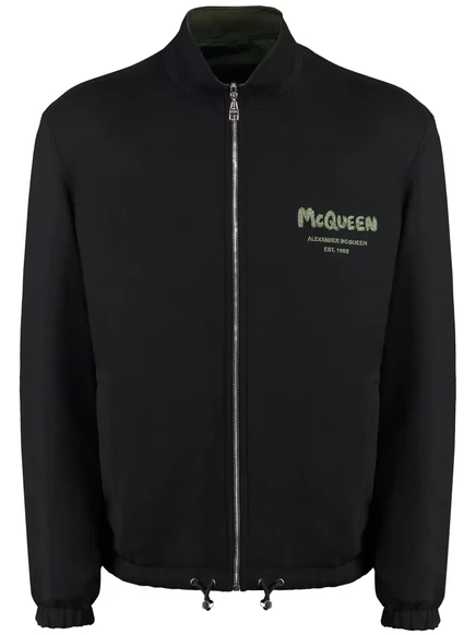 Мужской бомбер Alexander McQueen Graffiti, зеленый