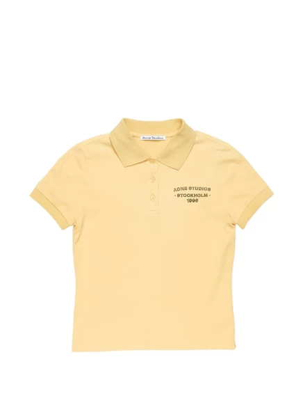 Женская поло Acne Studios с логотипом, желтая