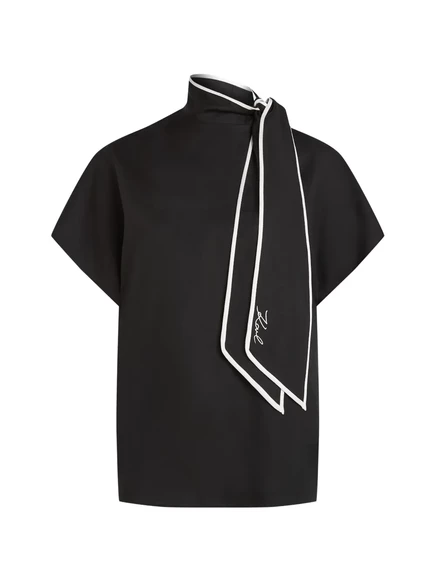 Женская блузка Karl Lagerfeld с завязкой, черная