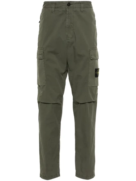 Брюки-карго зауженного кроя со значком Stone Island Compass-badge green