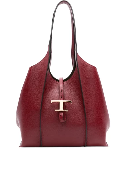 Женская сумка‑тоут Tod's Timeless кожаная с T‑bar, красная