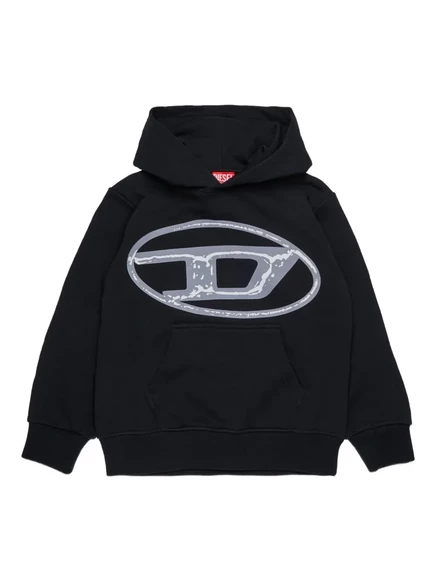 Детская худи Diesel Kids с логотипом, черная