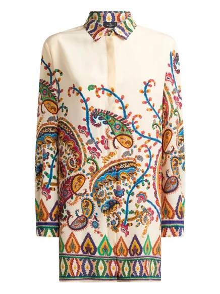 Женская шелковая рубашка Etro, нейтральных тонов