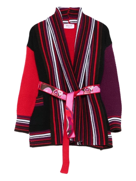 Кардиган для девочек PUCCI Junior в полоску, красный