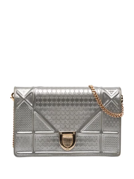 Женский клатч Christian Dior Pre-Owned Diorama, серебристый