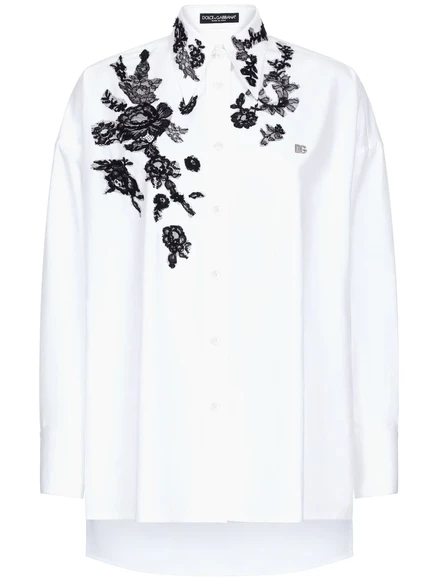 Женская кружевная рубашка Dolce & Gabbana, белая