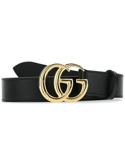 Мужской кожаный ремень Gucci GG Marmont, черный