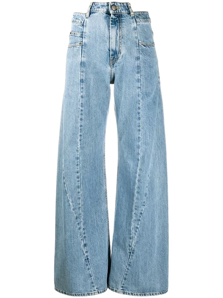 Maison Margiela panelled wide-leg jeans blue (5)