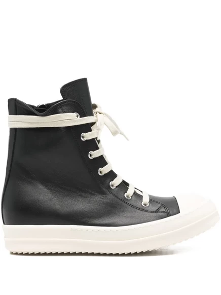 Женские высокие кожаные кроссовки Rick Owens, черные