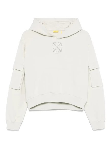 Детское худи Off-White Kids, светло-серое