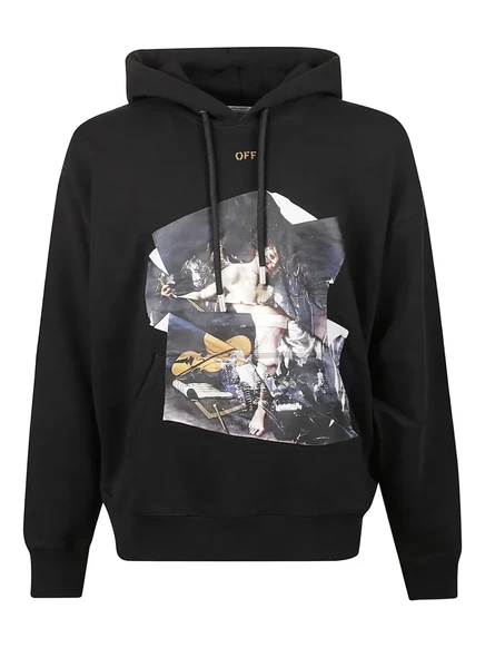 Мужское худи Off-White с графическим принтом, черное