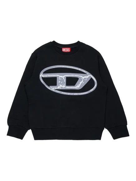 Детская толстовка Diesel Kids с логотипом, черная