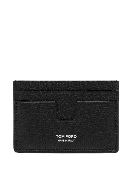 Мужская визитница Tom Ford из зернистой кожи, черная