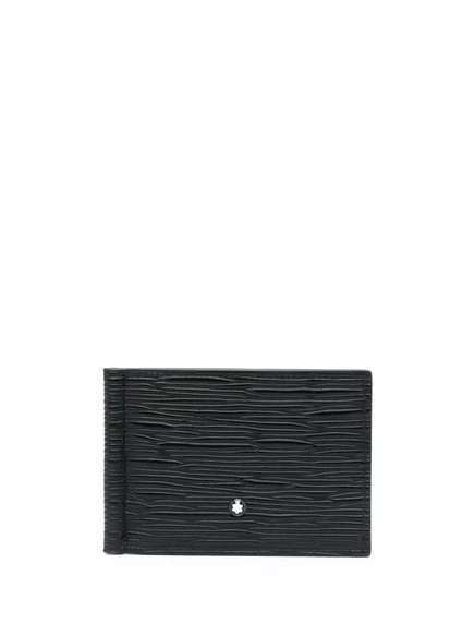 Мужской складной картхолдер Montblanc кожаный, черный