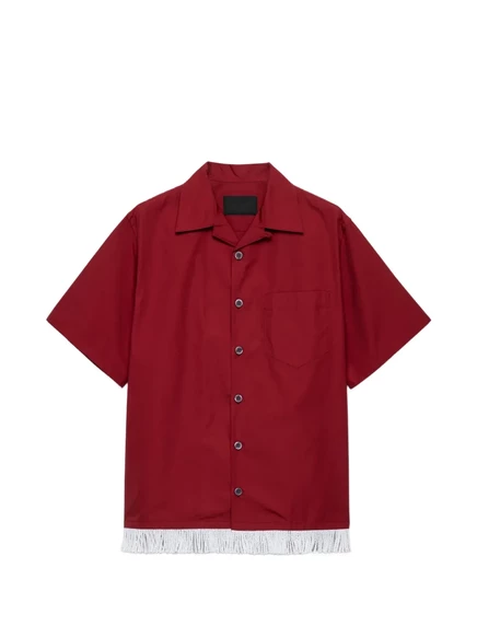 Мужская рубашка Prada боулинг с бахромой, красная
