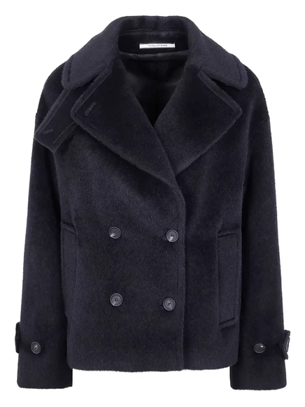 Двубортный жакет из смеси альпаки и шерсти Tagliatore Sheila black