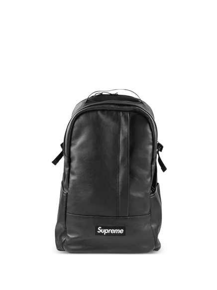 Мужской рюкзак Supreme кожаный, черный