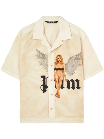 Мужская рубашка Palm Angels Crystal Pin Up, белая
