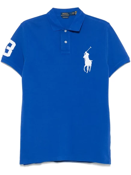 Мужское поло Polo Ralph Lauren с вышивкой Pony, синее