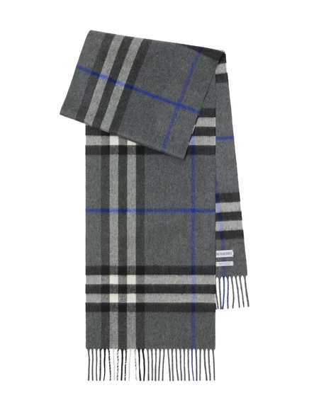 Шарф Burberry кашемировый в клетку, серый
