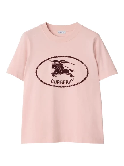 Женская футболка Burberry Knight stamp с логотипом, розовая