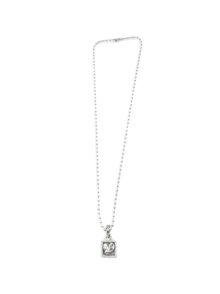 Мужское ожерелье Chrome Hearts квадратный кулон, серебристое