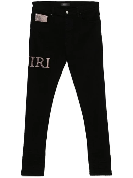 Джинсы со змеиным логотипом AMIRI black