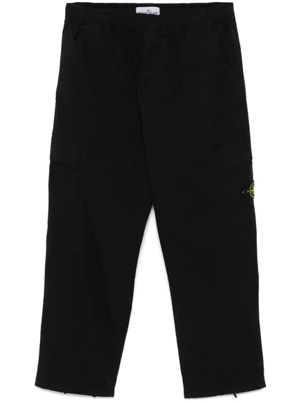 Брюки-карго со значком Stone Island Compass-badge black