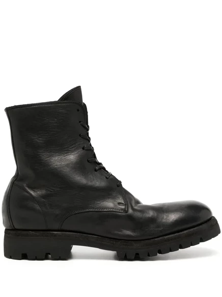 Мужские ботинки GUIDI кожаные на шнуровке, черные