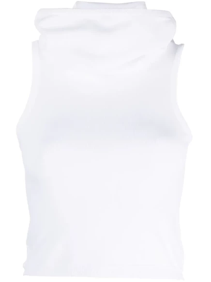 Женский вязаный топ Alaïa с капюшоном, белый