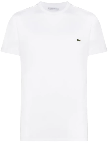 Футболка с круглым вырезом и вышитым логотипом Lacoste white