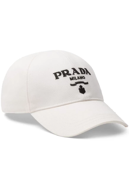 Женская хлопковая бейсболка Prada Drill, белая