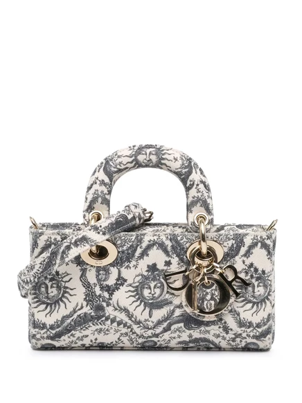 Маленькая джинсовая сумка Toile de Jouy Soleil Lady D Joy от Christian Dior, бывшая в употреблении в 2024 году. white