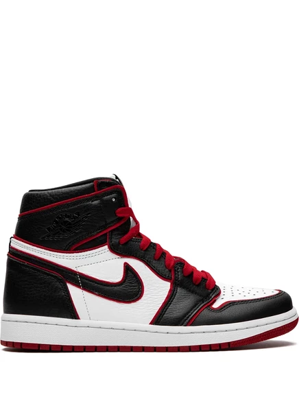 Мужские кроссовки Jordan Air Jordan 1 High OG Bloodline кожаные, черно‑красно‑белые