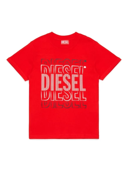 Футболка для мальчиков Diesel Kids с логотипами, красная