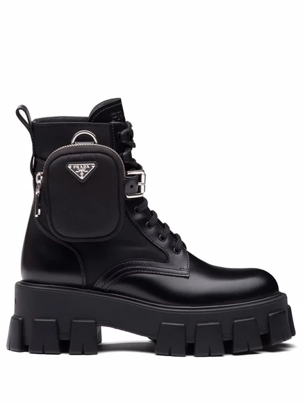 Кожаные ботинки Prada Monolith black
