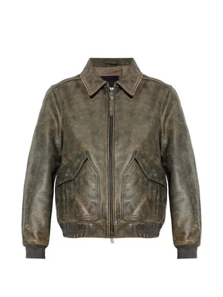 Мужская кожаная авиатор-куртка AllSaints Marland, коричневая