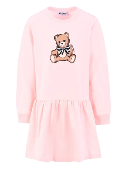 Платье для девочек Moschino Kids с принтом, розовое