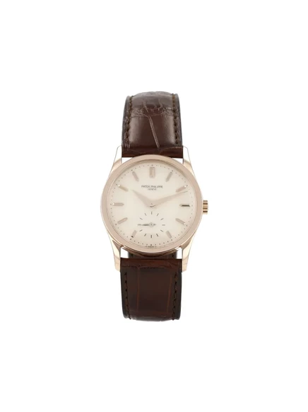 Часы patek philippe calatrava 37 мм, роз. золото, кремовый