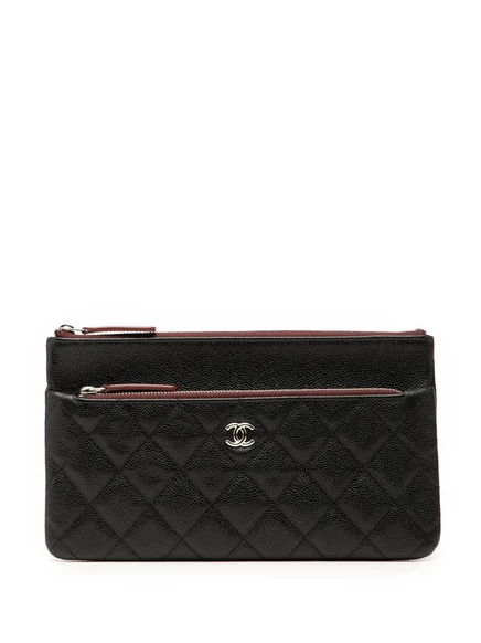 Женский клатч CHANEL Pre-Owned стеганый Caviar, черный