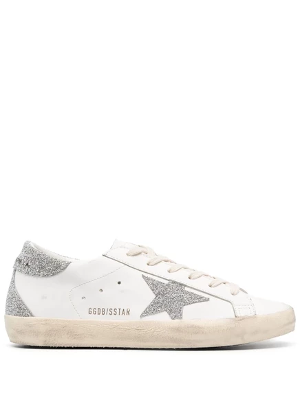 Кроссовки Golden Goose Superstar, украшенные блестками white