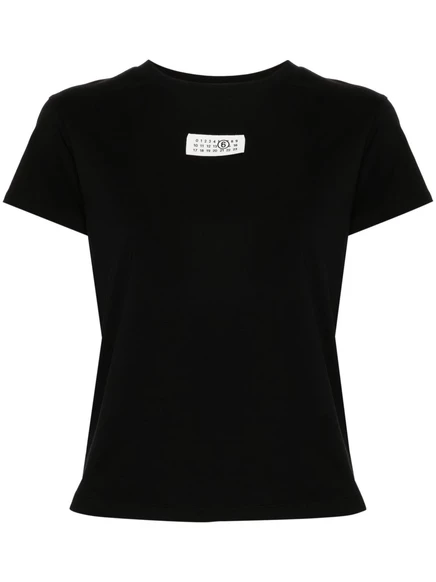 Хлопковая футболка с нашивками MM6 Maison Margiela с цифрами black