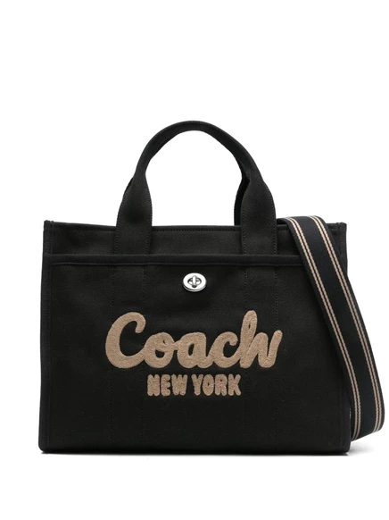 Женская сумка-тоут Coach Field с аппликацией логотипа, черная