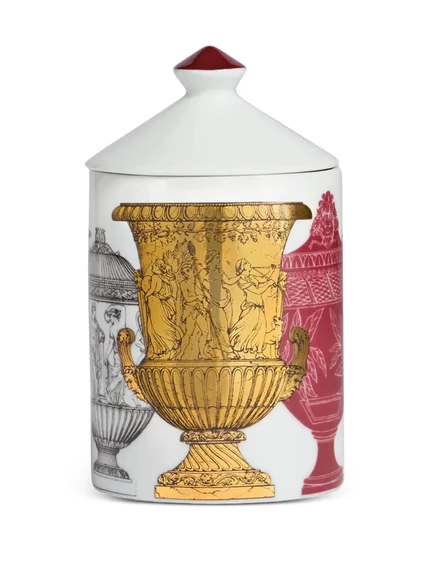 Свеча с принтом Fornasetti 310 г, белая