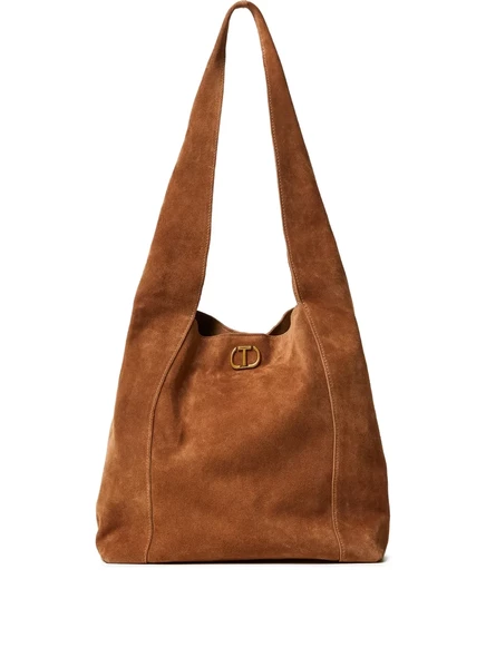 Замшевая сумка-тоут TWINSET brown