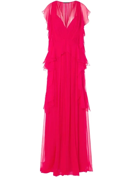 Макси-платье с драпировкой от Alberta Ferretti pink